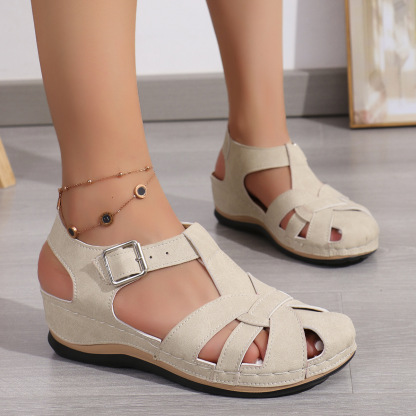 Recommended Closed Toe Hollow Wedge Roman Sandals ( BUY 2 FREE SHIPPING )