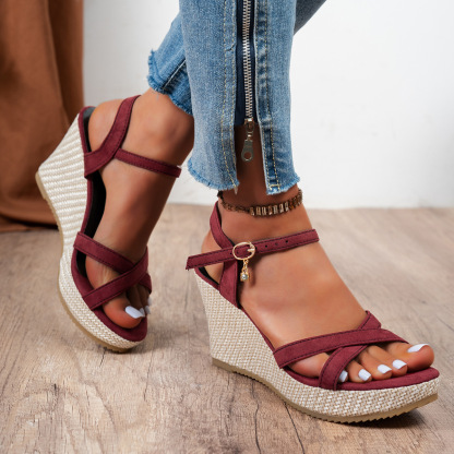 🔥Last Day 60% OFF - New summer comfortable wedge sandals with a single buckle