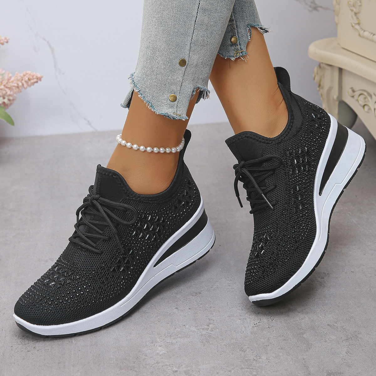 🔥Last Day 60% OFF - Women's New Fashion Rhinestone Casual Shoes