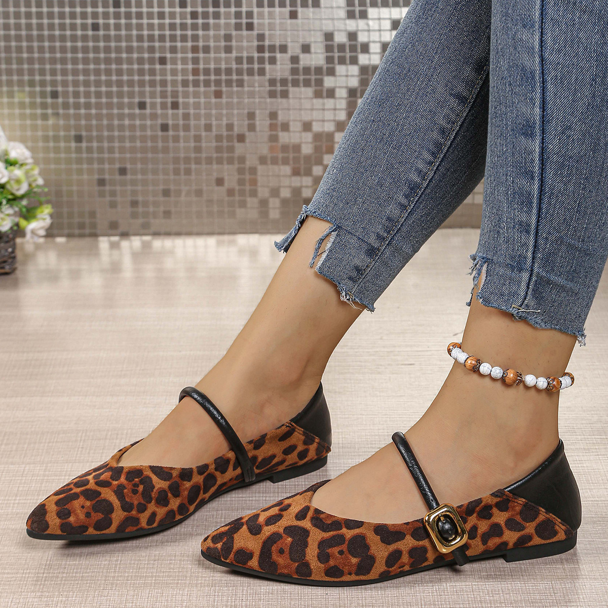 🔥Last Day 60% OFF - Women's Comfortable Leopard Mary Jane Shoes