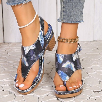 🔥Last Day 70% OFF - Oversized mid-heel printed sandals