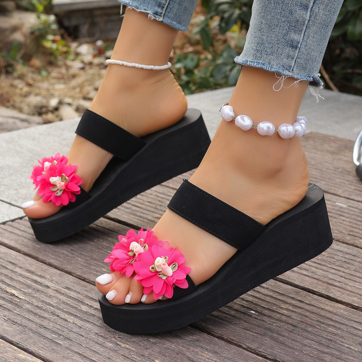 Women's Flower Platform Sandals