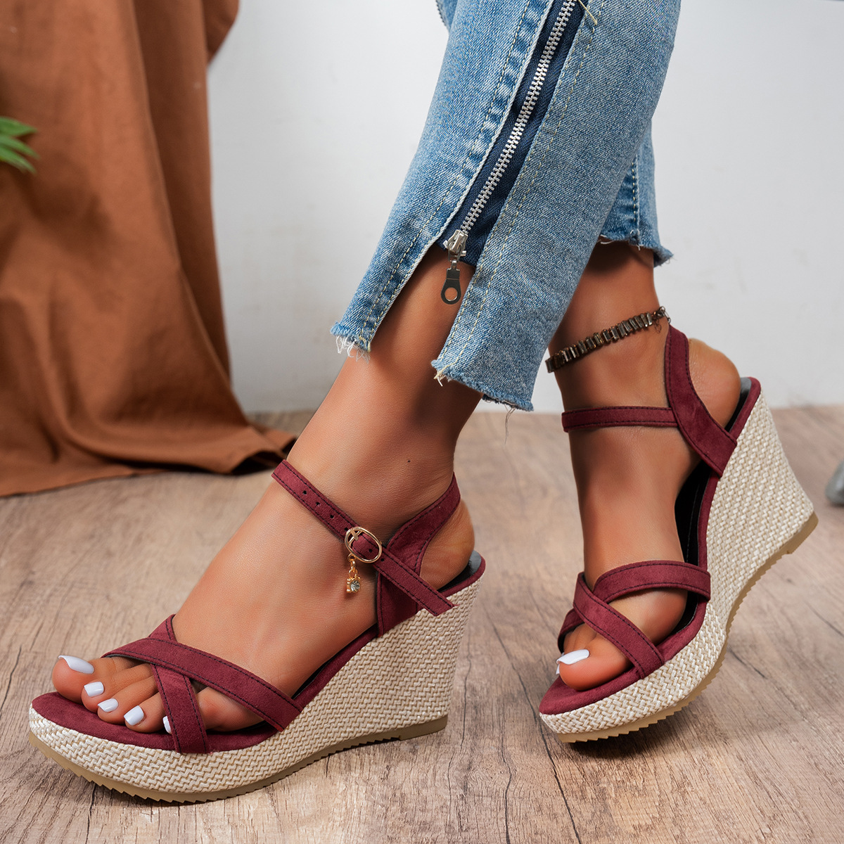 🔥Last Day 60% OFF - New summer comfortable wedge sandals with a single buckle