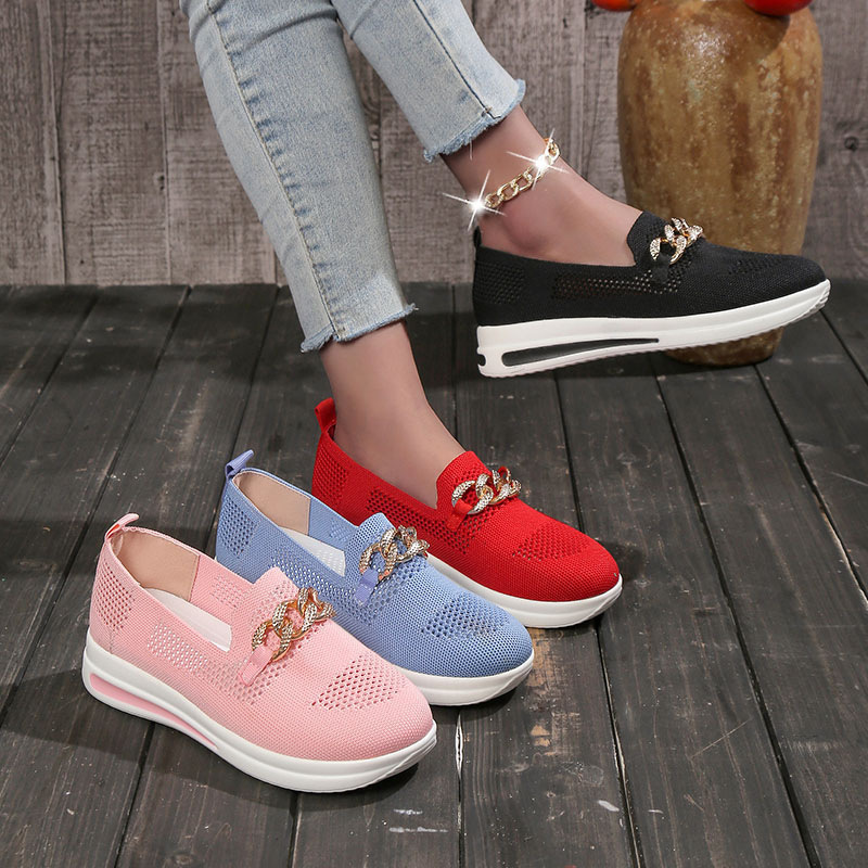 🔥Last Day 70% OFF -Women's Woven Breathable Casual Wedge Sneakers