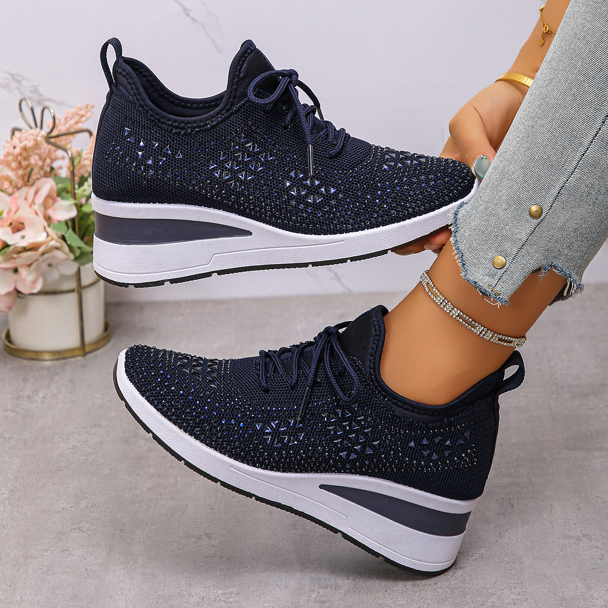 🔥Last Day 60% OFF - Women's New Fashion Rhinestone Casual Shoes
