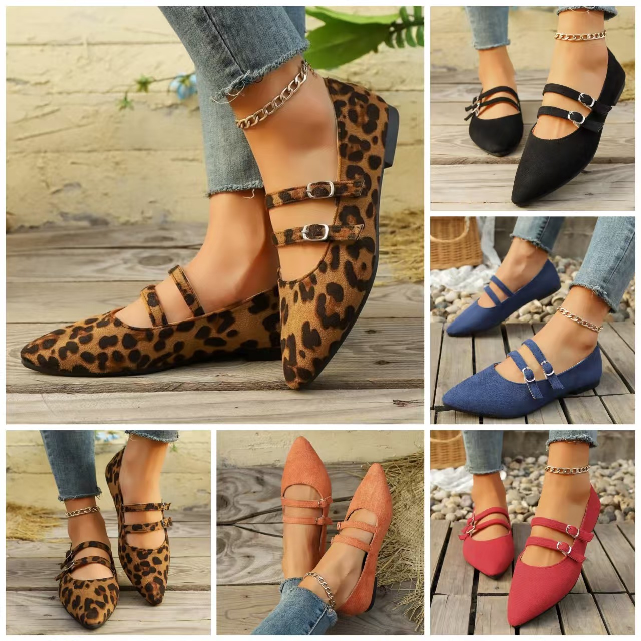 🔥Last Day 60% OFF - Women's Comfortable Leopard Mary Jane Leather Shoes
