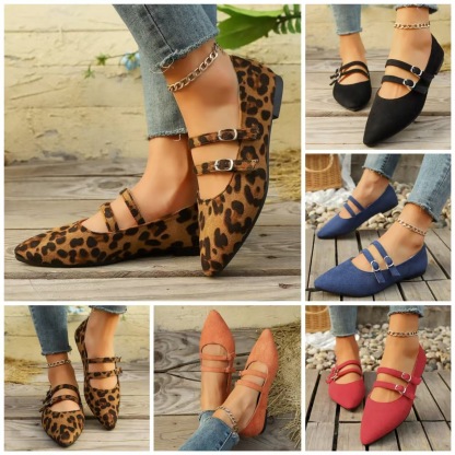 🔥Last Day 60% OFF - Women's Comfortable Leopard Mary Jane Leather Shoes
