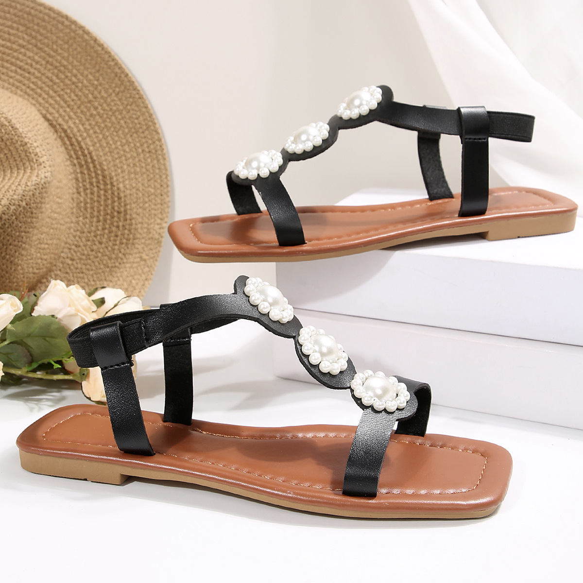 🔥Last Day 60% OFF - women's flat pearl sandals