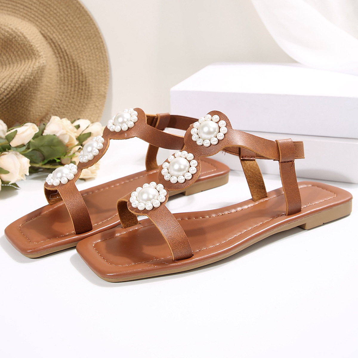 🔥Last Day 60% OFF - women's flat pearl sandals