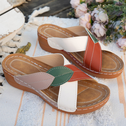 🔥Last Day 60% OFF - Large Size Orthopedist Colorblock Slippers