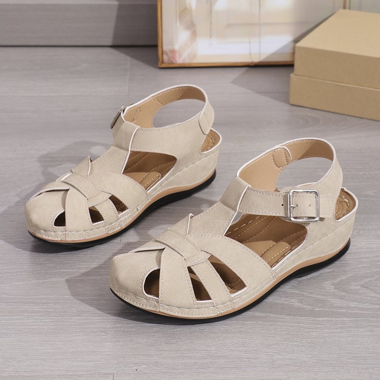 Recommended Closed Toe Hollow Wedge Roman Sandals ( BUY 2 FREE SHIPPING )