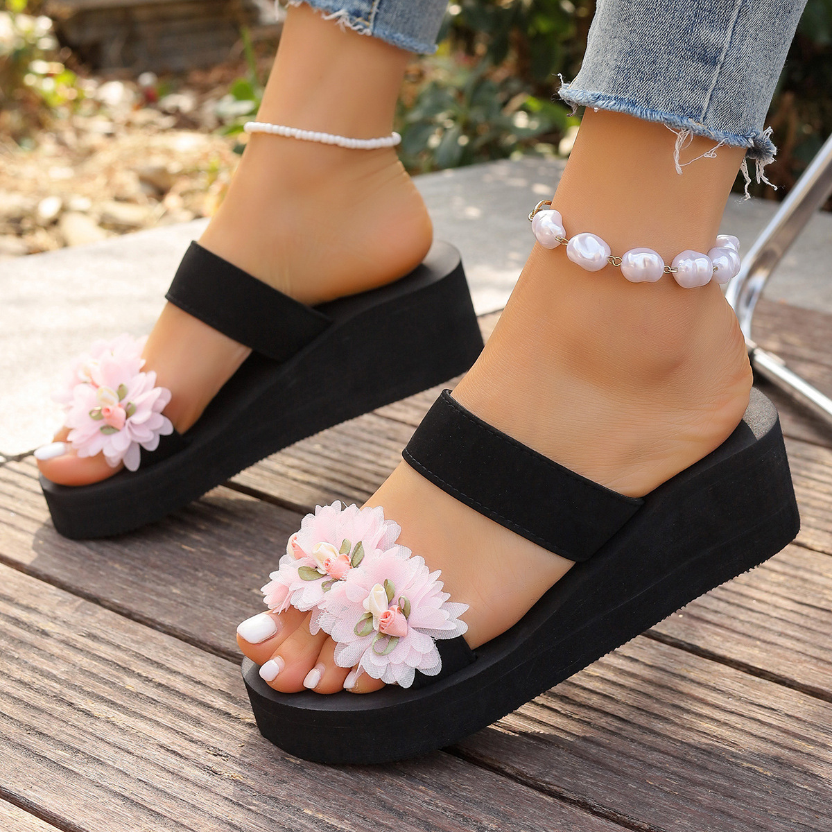 Women's Flower Platform Sandals