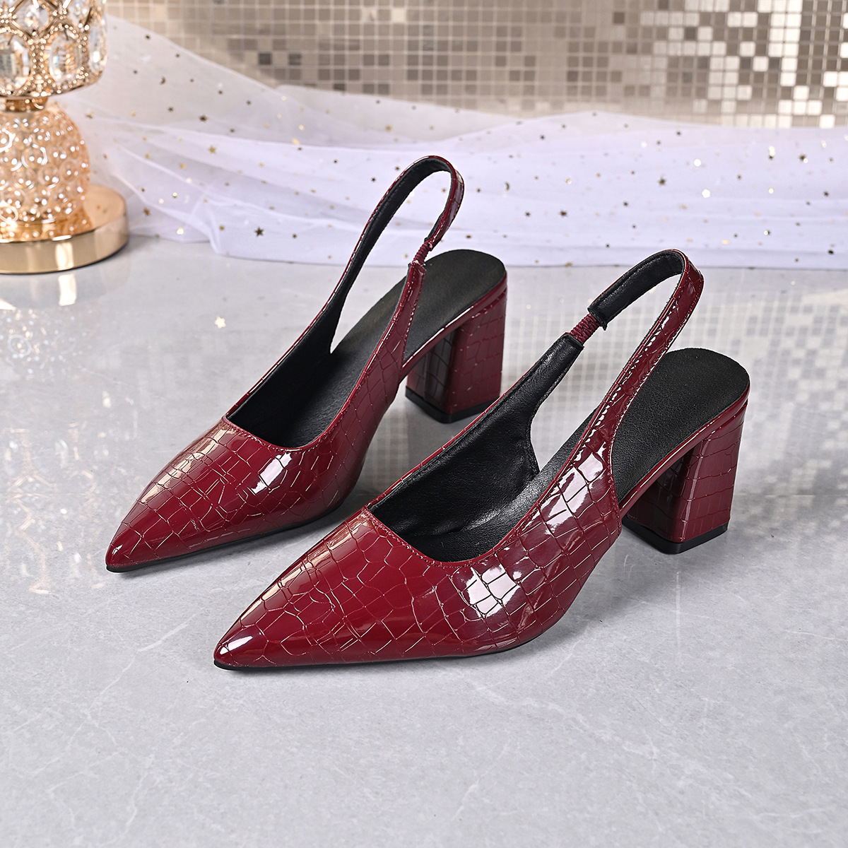 Versatile Plaid Slingback High Heels ( BUY 2 FREE SHIPPING )