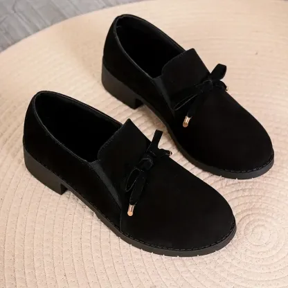 🔥Prime day 60% OFF -Womens Retro Bowknot Flat Shoes