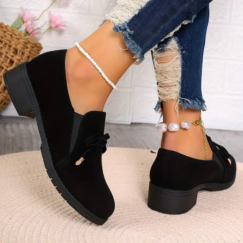 🔥Prime day 60% OFF -Womens Retro Bowknot Flat Shoes