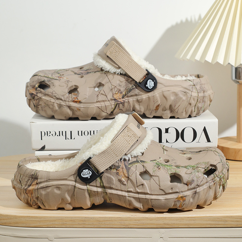 Men's Warm Indoor/Outdoor Slippers with Soft Fleece Lining