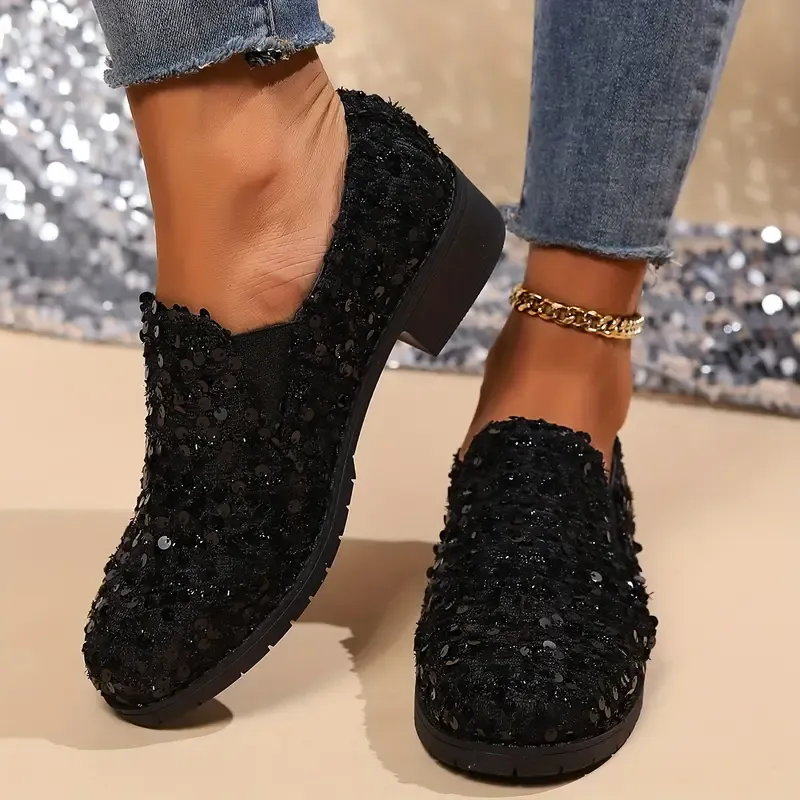 🔥Last Day Promotion 50% OFF - Women's Comfortable Breathable Sequin Loafers
