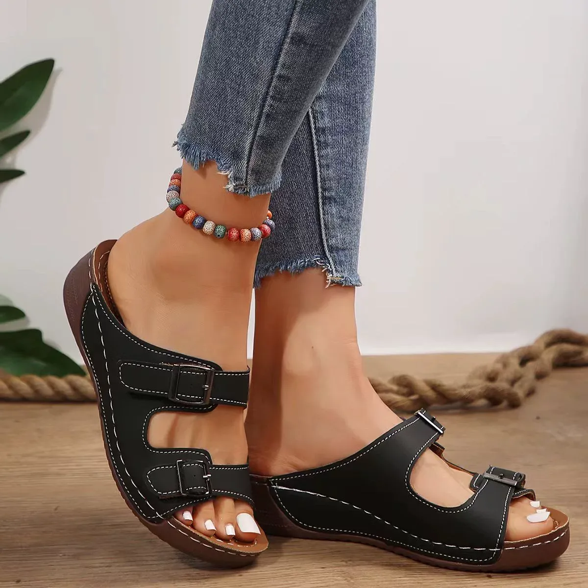 🔥Last Day 60% OFF - Casual belt buckle comfortable sandals
