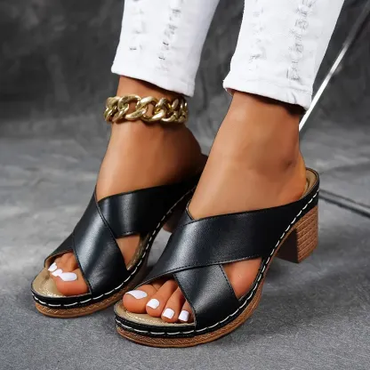 Women's Chunky Heel Slide Sandals ( BUY 2 FREE SHIPPING )