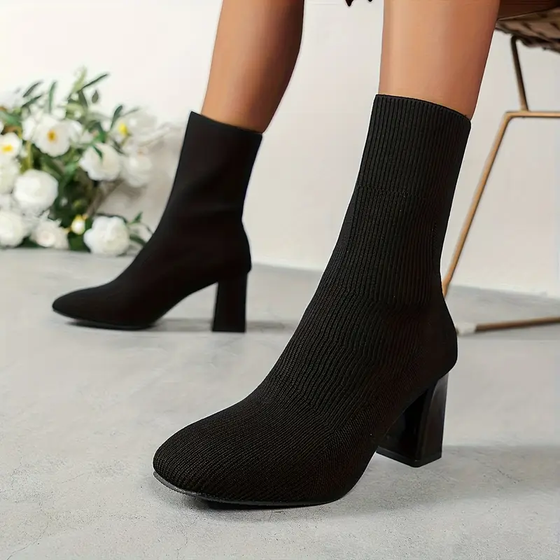 Women's Cozy Lightweight Chunky High-heeled Boots