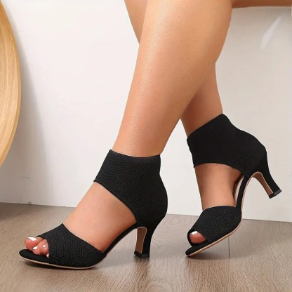 High Heel with Elastic Back Sandals