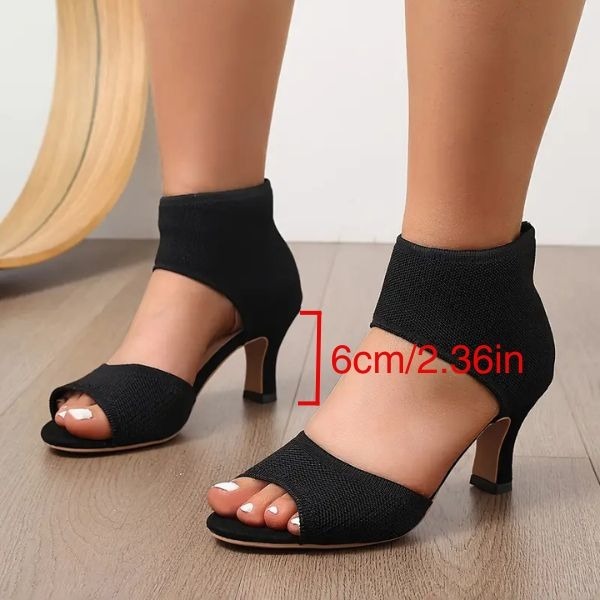 High Heel with Elastic Back Sandals