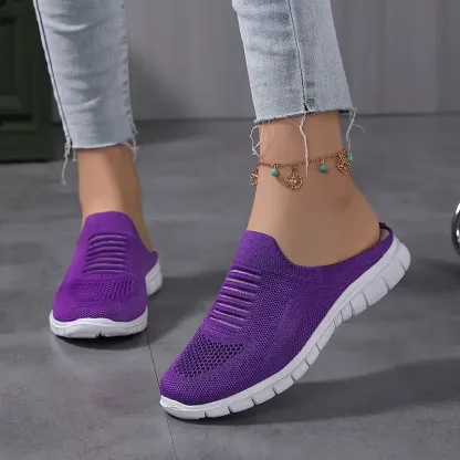 Comfy Solid Color Closed Toe Non Slip Slides Shoes