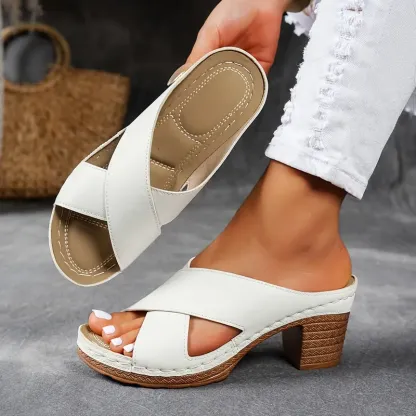 Women's Chunky Heel Slide Sandals ( BUY 2 FREE SHIPPING )