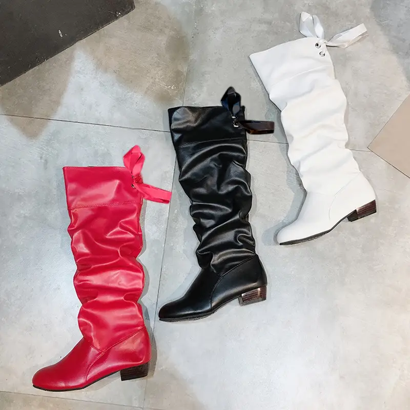 NEW ARRIVAL 50% OFF - Pleated Lace-up Low-heeled Boots