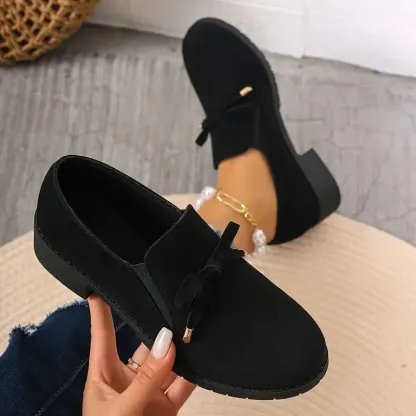 🔥Prime day 60% OFF -Womens Retro Bowknot Flat Shoes
