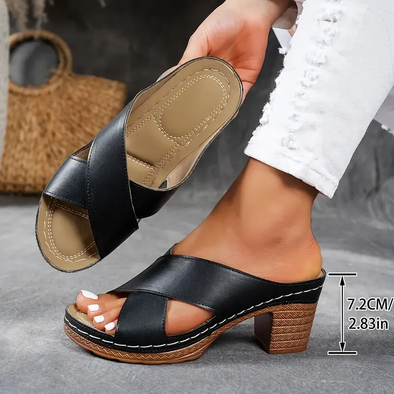 Women's Chunky Heel Slide Sandals ( BUY 2 FREE SHIPPING )