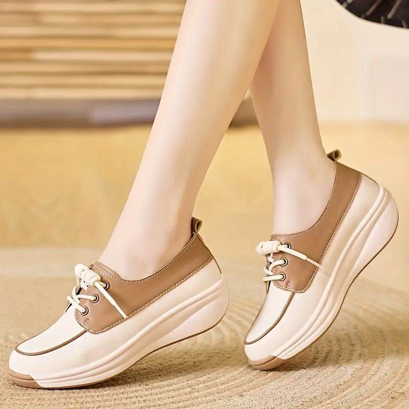 Women's Chic White Slip-On Loafers with Thick Sole