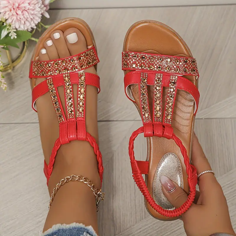 🔥Last Day Promotion 50% OFF - Women's New Summer Rhinestone Open Toe Orthopaedic Sandals