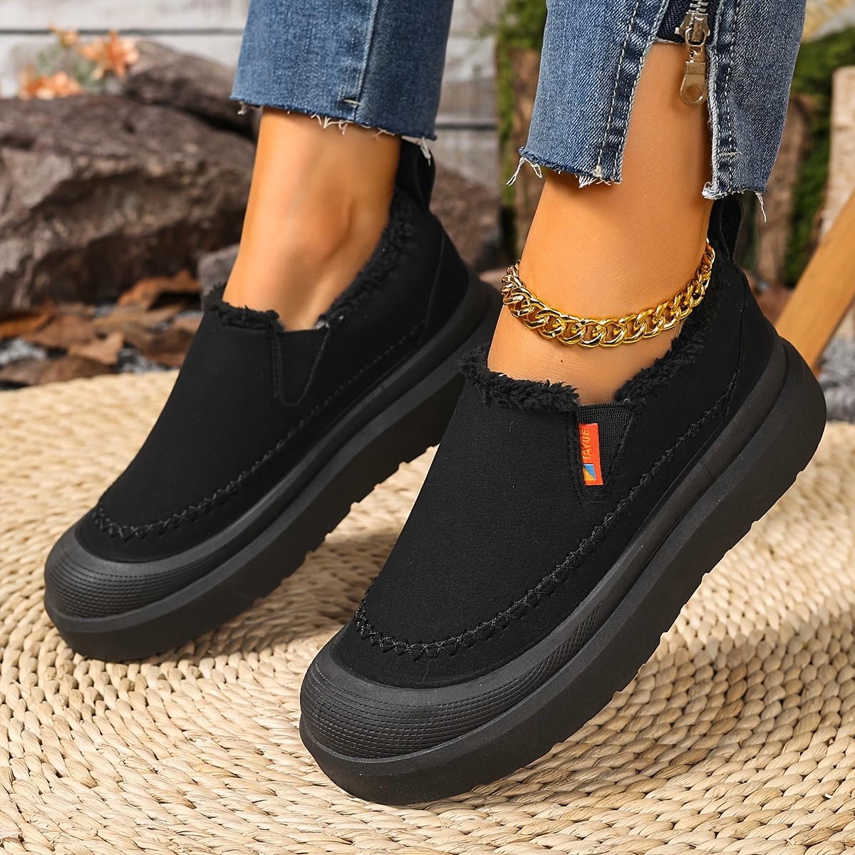 Comfortable Thick Sole Smooth Plush Upper Elegant Shoes  ( BUY 2 FREE SHIPPING )