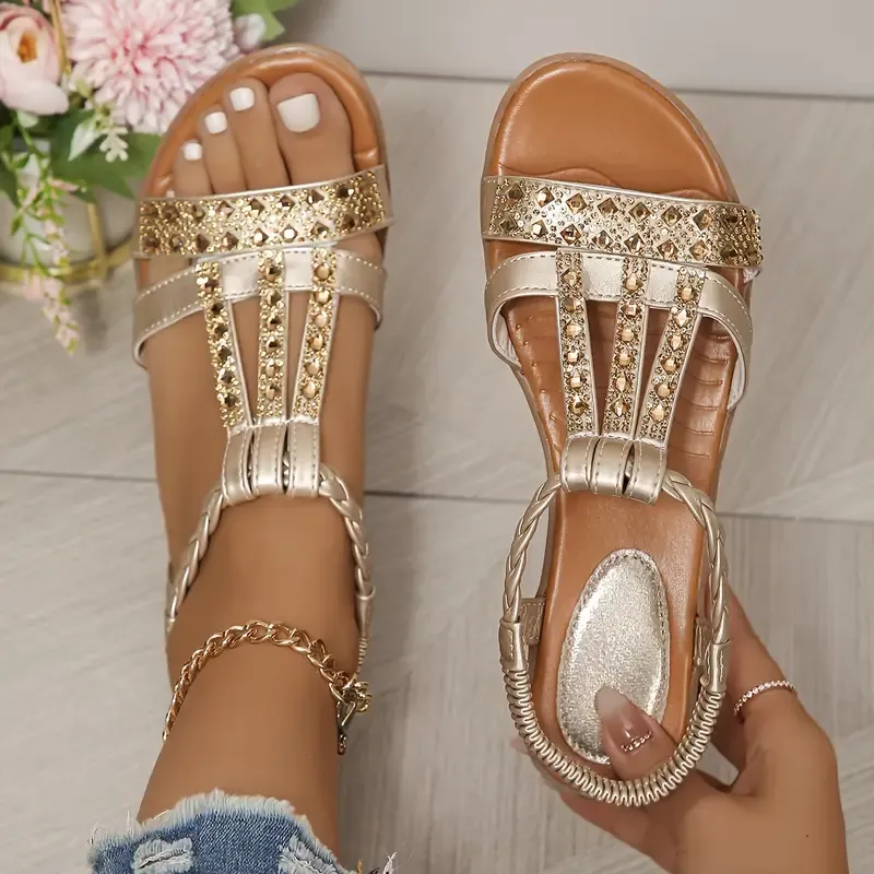 🔥Last Day Promotion 50% OFF - Women's New Summer Rhinestone Open Toe Orthopaedic Sandals