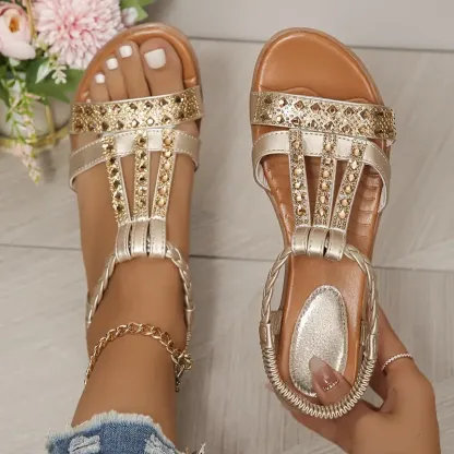 🔥Last Day Promotion 50% OFF - Women's New Summer Rhinestone Open Toe Orthopaedic Sandals