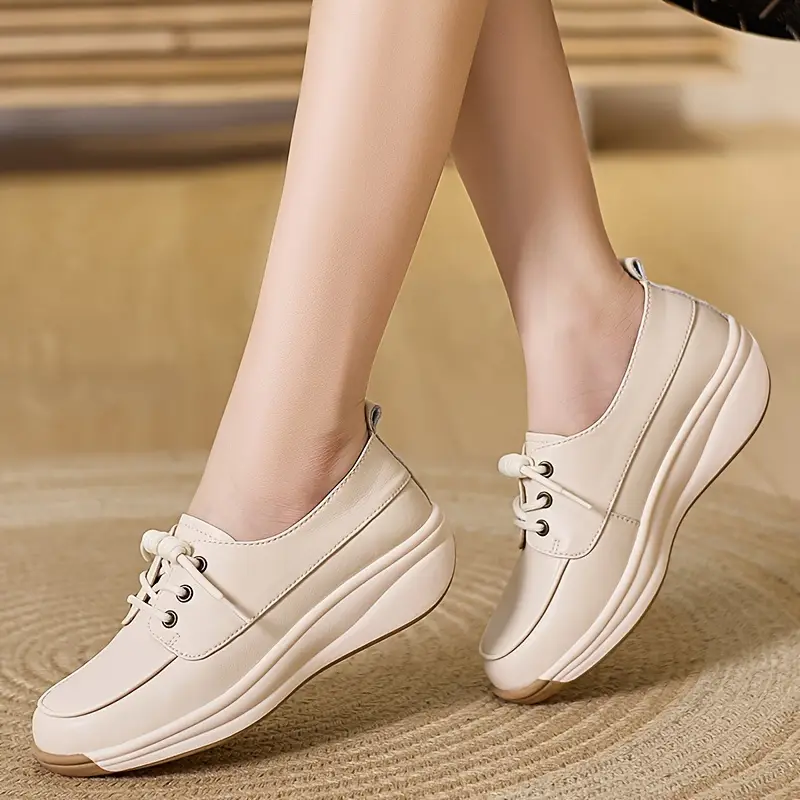 Women's Chic White Slip-On Loafers with Thick Sole