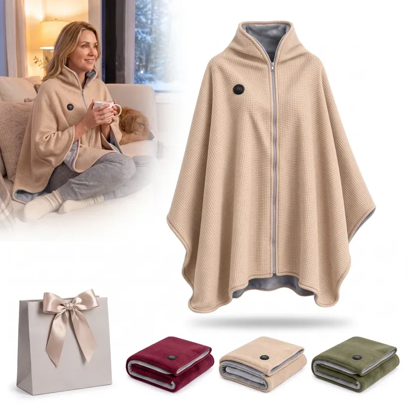 Portable Soft Zipper Electric Heated Blanket Shawl☀️