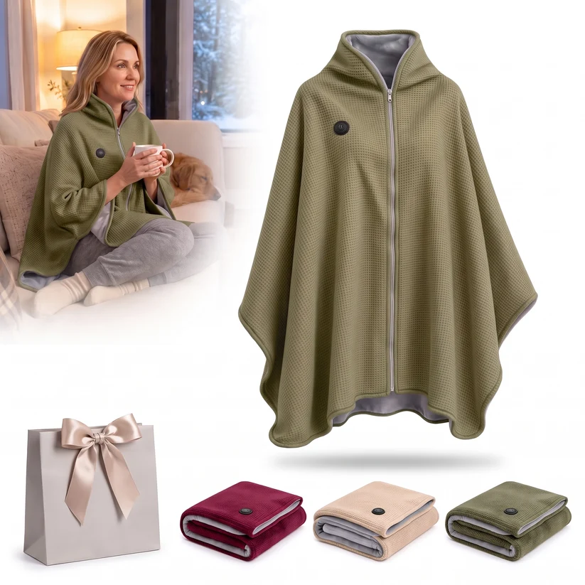 Portable Soft Zipper Electric Heated Blanket Shawl☀️