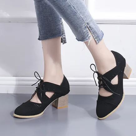 🔥Last Day 60% OFF - New large size breathable retro thick heel sandals