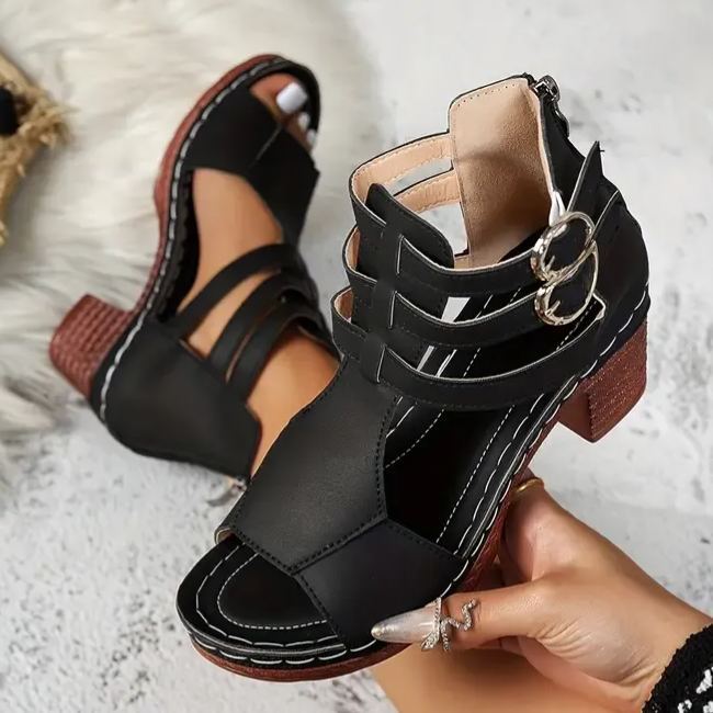 [Comfortable Wedge] Women'S Chunky Heeled Platform Sandals