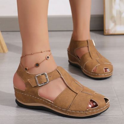 Recommended Closed Toe Hollow Wedge Roman Sandals ( BUY 2 FREE SHIPPING )