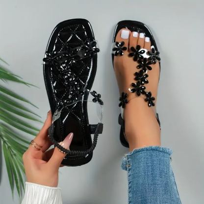 🔥Last Day Promotion 50% OFF - Women's Rhinestone Butterfly Decor Flat Sandals