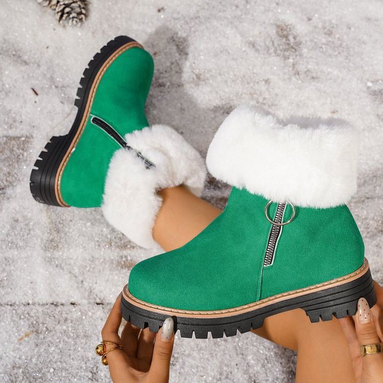 Stylish Women's Chunky Platform Warm Ankle Boots