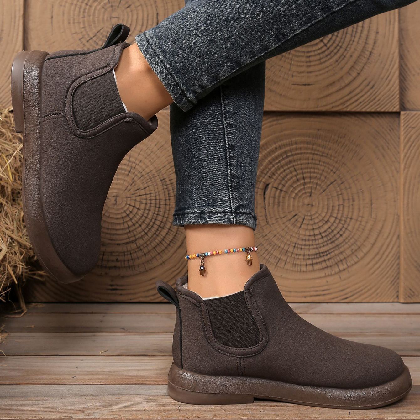 Women's British-style Mid-Calf Warm Boots