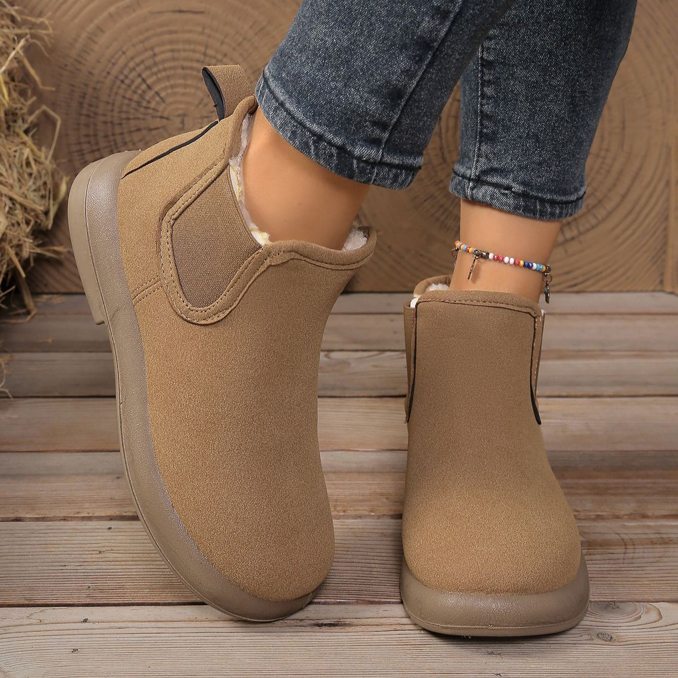 Women's British-style Mid-Calf Warm Boots