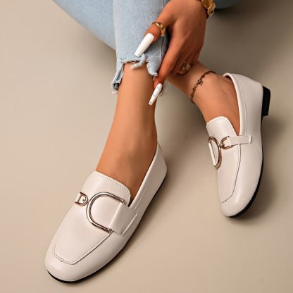 Women's Metal D-Ring Comfortable Casual Loafers