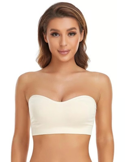 ( BUY ONE GET ONR FREE ) Strapless Bras for Women, Non-Slip Silicone Padded Bandeau Bra