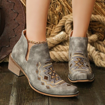 Women's Classic Chelsea Western Toe-Heel Ankle Boots