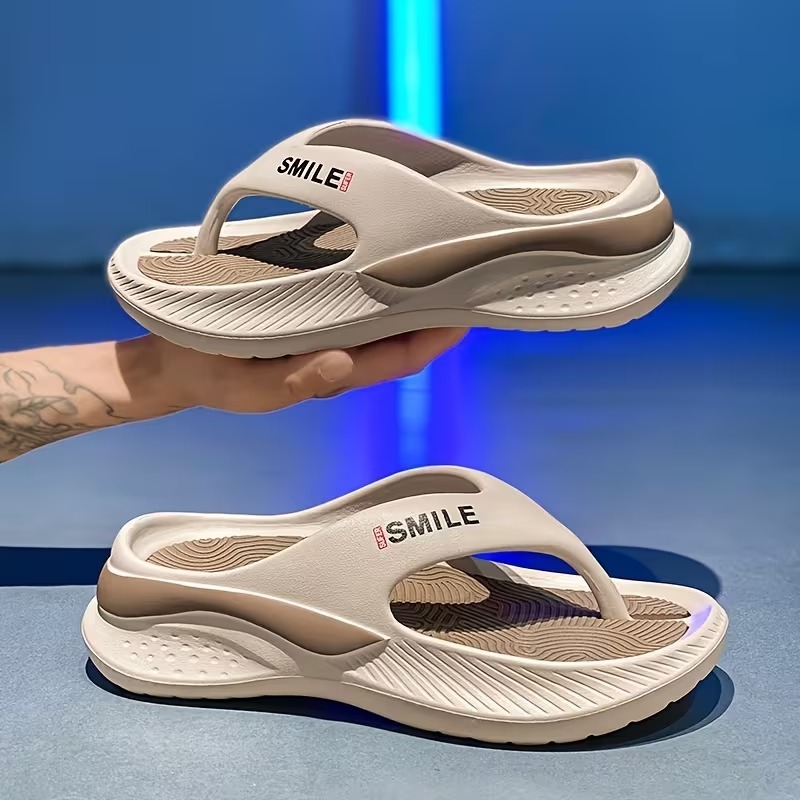 Herringbone Slippers for Outdoor Wear, Fashionable Casual Thick-Soled Beach Sandals